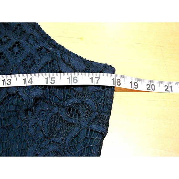 Urban Outfitters Black Swan Lace Eyelet Crochet Halter Dress Navy Blue Size S/M - Picture 8 of 12